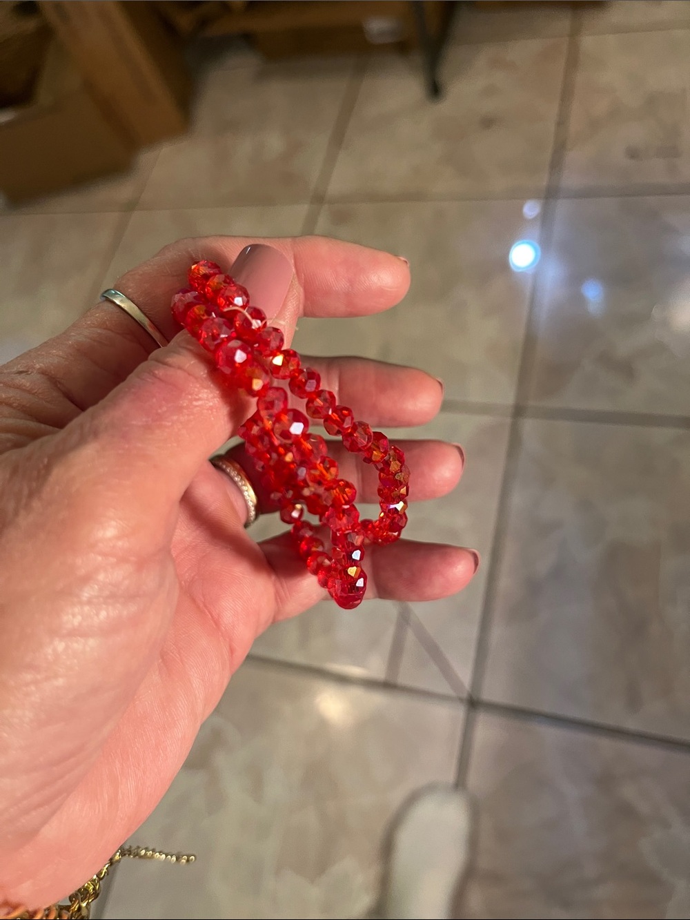 Red Crystal Stretch Bracelet - Women's Jewelry